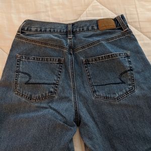 Distressed "mom" jeans